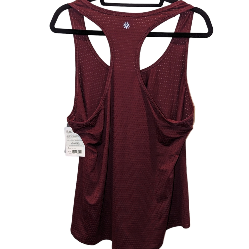 Athleta Women's Mesh Tank Top Racerback Chi Dot Maroon Burgundy Size XL - Picture 3 of 12